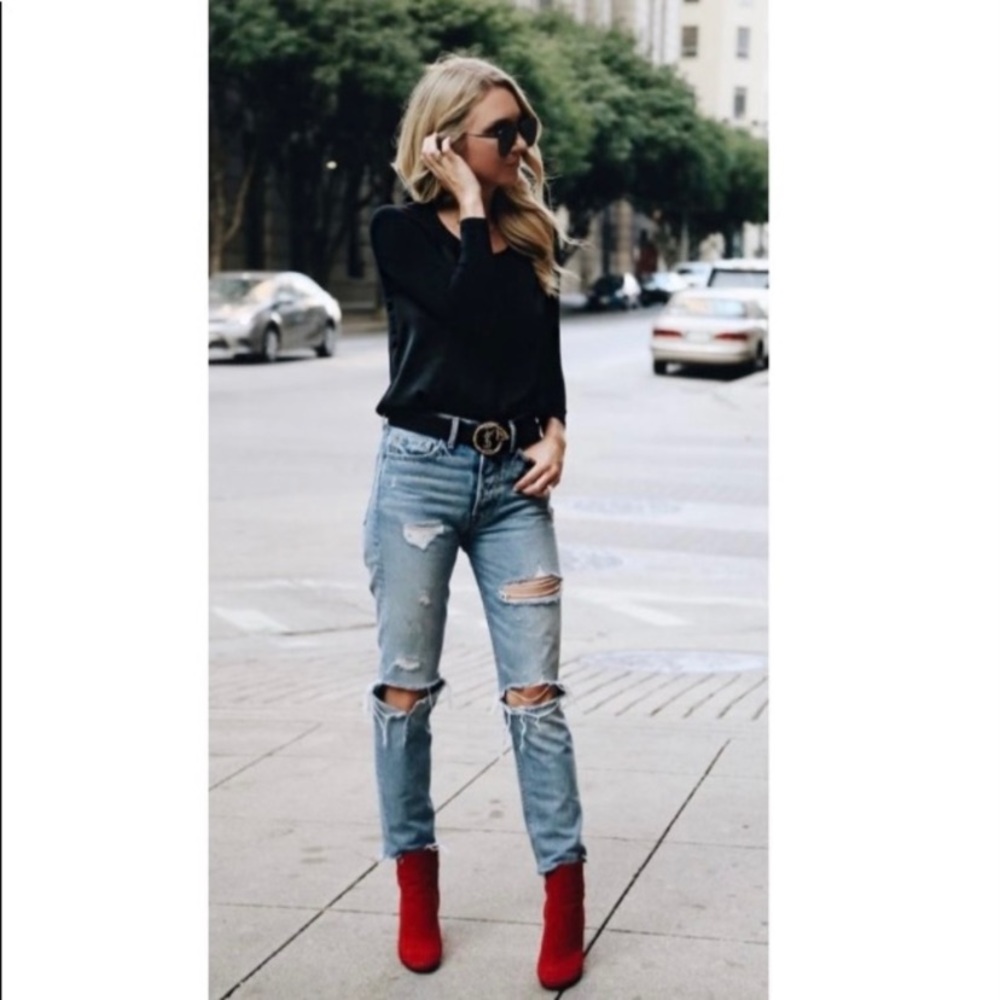 🌟❤️Barney’s New York Red Suede Boots - 🇮🇹 Made in Italy (38) - Picture 9 of 16